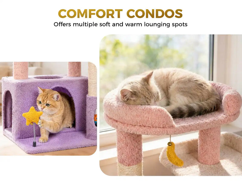 COMFORT CONDOS
Offers multiple soft and warm lounging spots