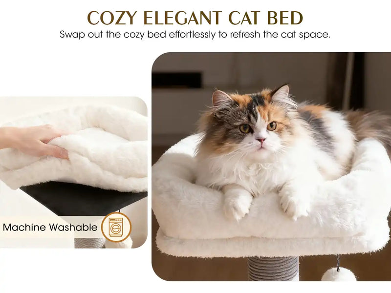 COZY ELEGANT CAT BED
Swap out the cozy bed effortlessly to refresh the cat space.