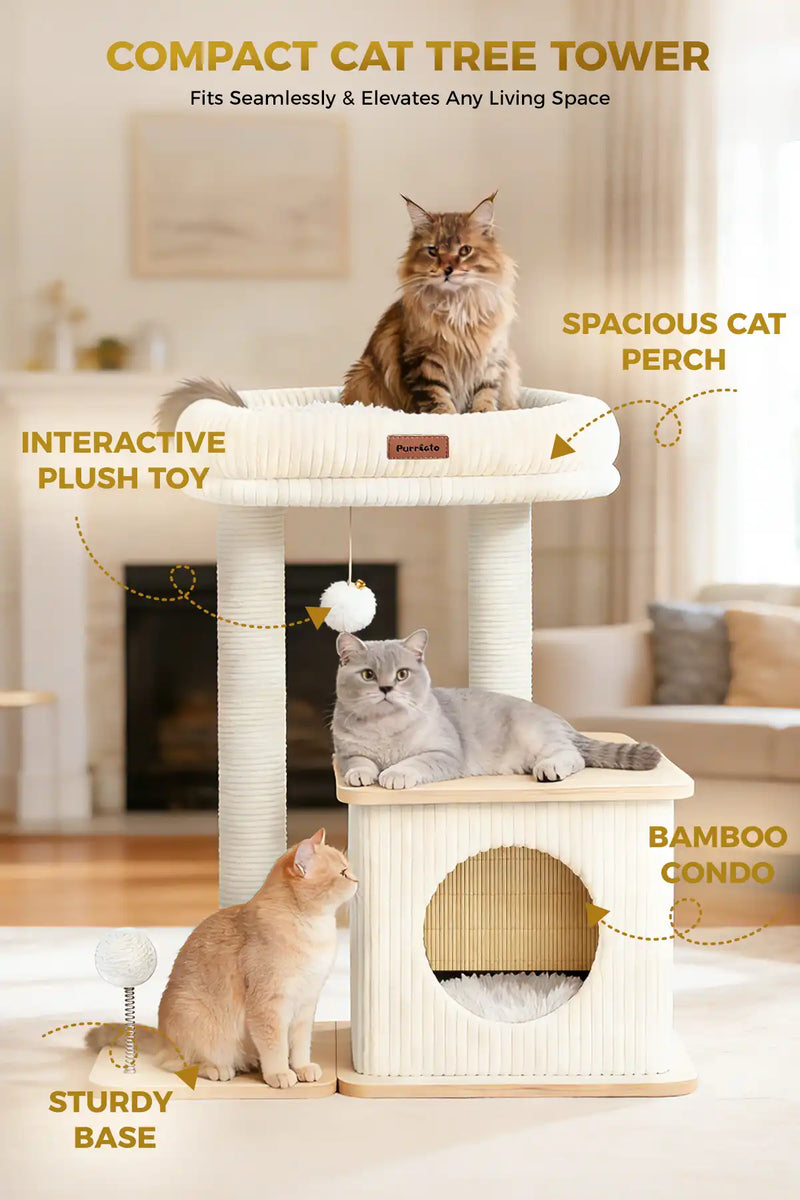COMPACT CAT TREE TOWER
Fits Seamlessly &Elevates Any Living Space