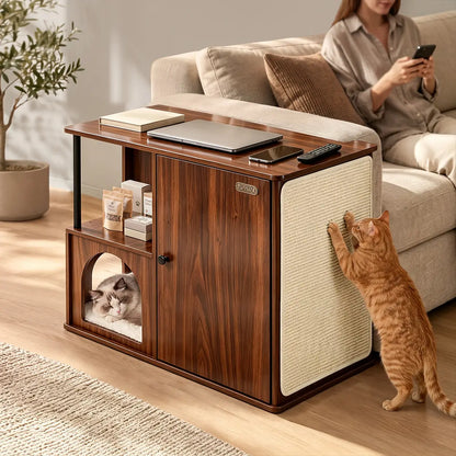 Sofa-Side Cat Scratch End Table