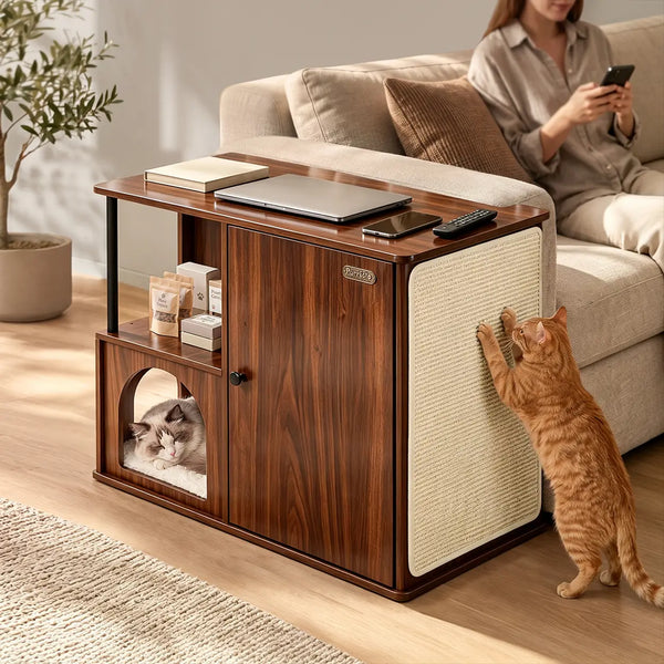 Sofa-Side Cat Scratch End Table