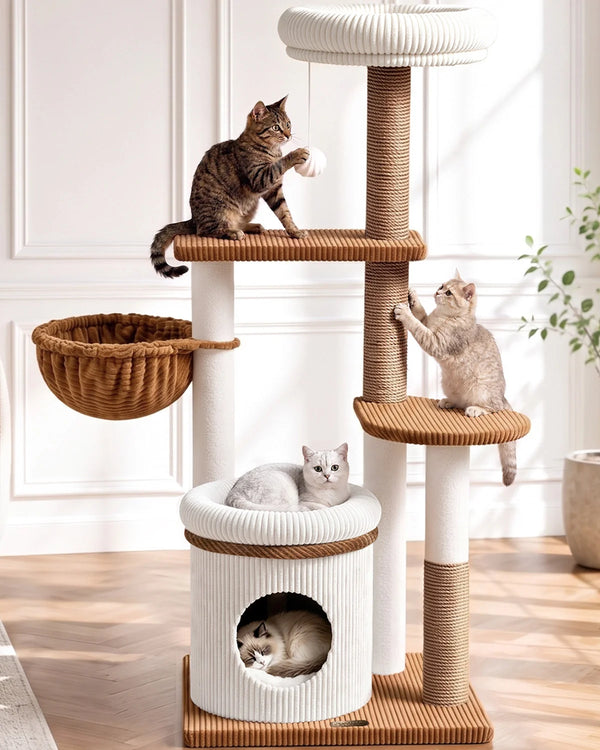 Corduroy Cat Tower