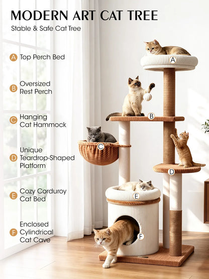 Corduroy Cat Tower