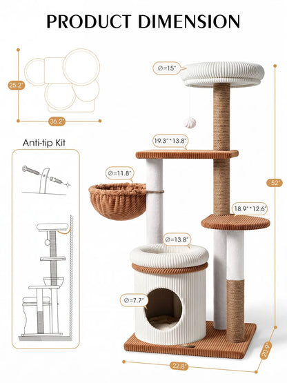 Corduroy Cat Tower