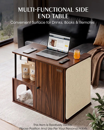 Sofa-Side Cat Scratch End Table