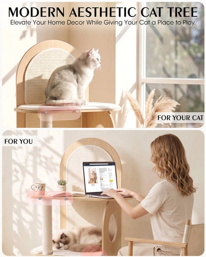 MODERN AESTHETIC CAT TREE, Elevate Your Home Decor While Giving Your Cat a Place to Play | Purrlato  Aesthetic Cat Tower Beige