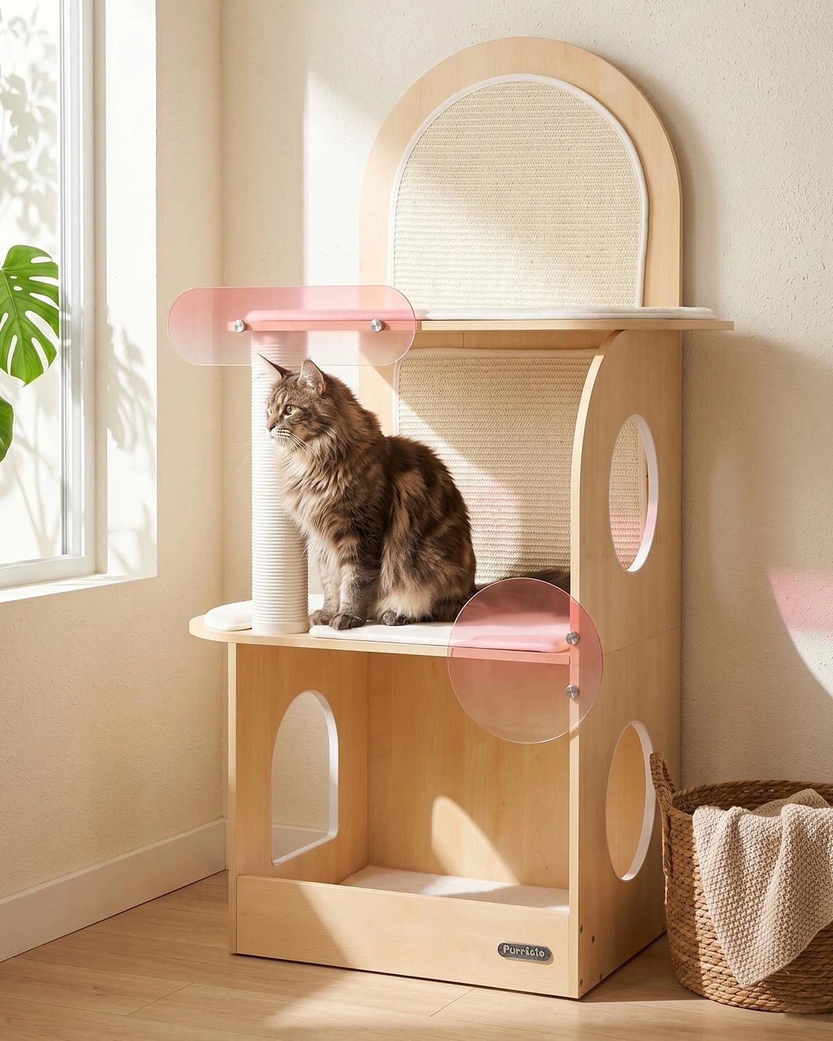 Purrlato  Aesthetic Cat Tower Beige