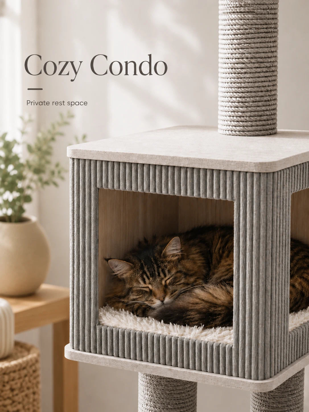 Cozy Condo, Private rest space | Purrlato Urban Modern Cat Tree 