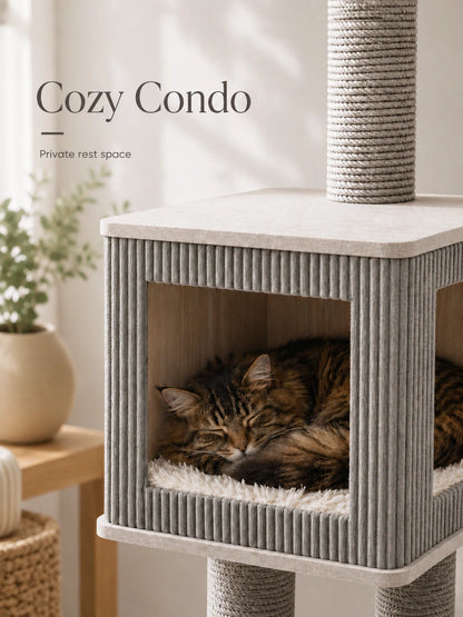 Cozy Condo, Private rest space | Purrlato Urban Modern Cat Tree 