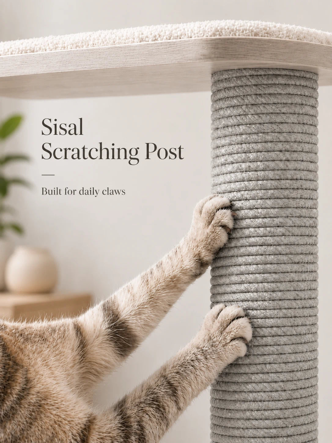 Sisal Scratching Post, Built for daily claws | Purrlato Urban Modern Cat Tree 