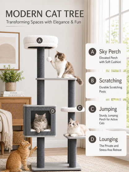 MODERN CAT TREE, Transforming Spaces with Elegance & Fun | Purrlato Urban Modern Cat Tree 
