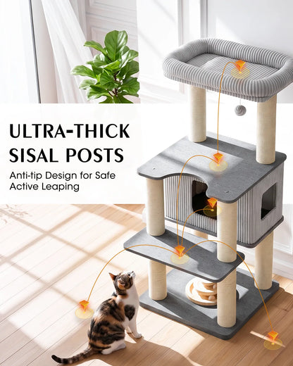 Corduroy Cat Tower