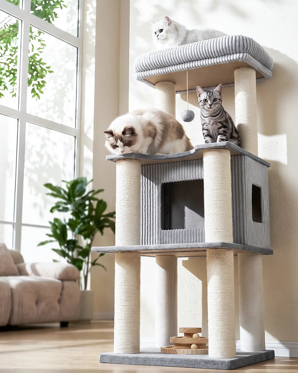 Corduroy Cat Tower