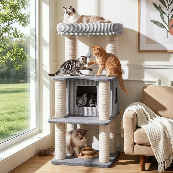 Corduroy Cat Tower